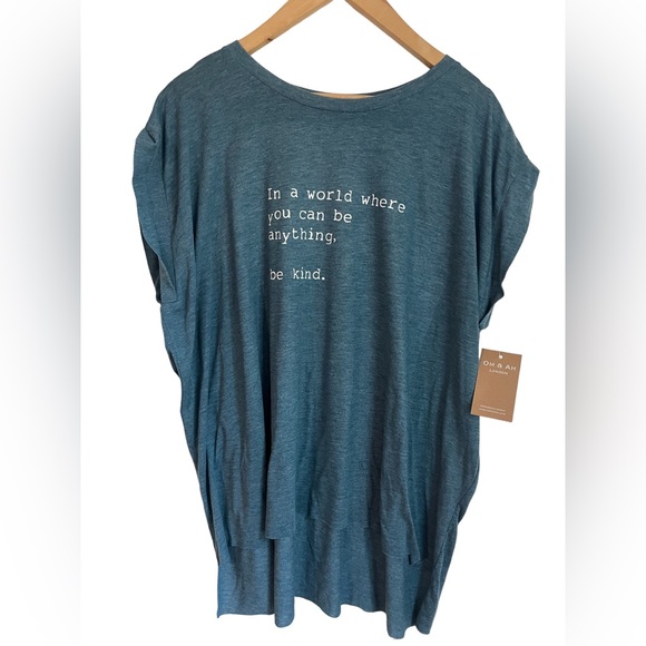 Om & Ah London “Be Kind” Roll Tee NWT Women’s Size XXL - Picture 2 of 8